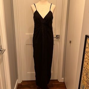 Never worn Zara black front bow maxi dress